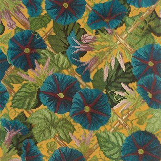 Morning Glory Trellis Needlepoint Kit Kits Elizabeth Bradley Design Yellow 
