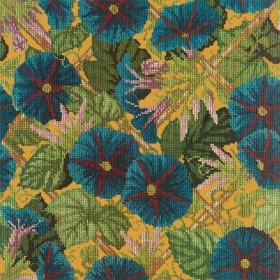 Morning Glory Trellis Needlepoint Kit Kits Elizabeth Bradley Design Yellow 
