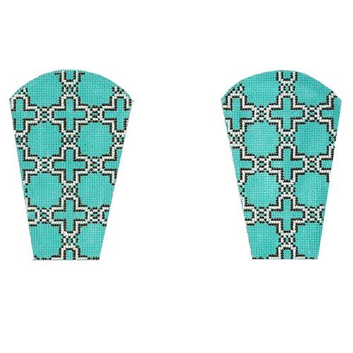 Moroccan Tile on Teal Scissors Case Painted Canvas The Meredith Collection  - 1