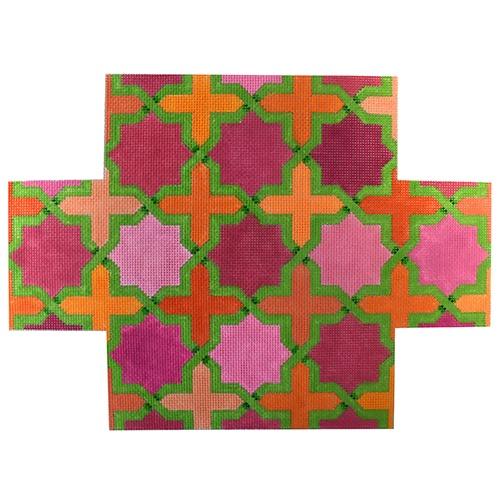 Moroccan Tiles Brickcover Painted Canvas Kate Dickerson Needlepoint Collections  - 1