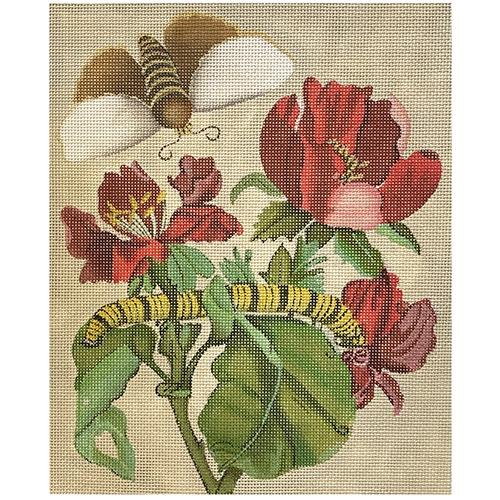 Moth Floral Painted Canvas Melissa Shirley Designs  - 1