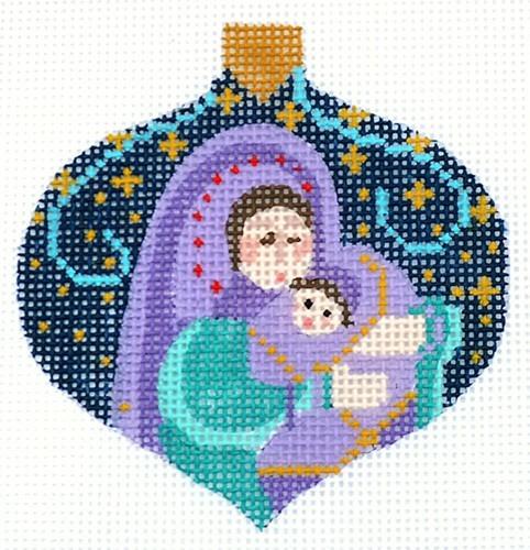 Mother / Child Ornament Painted Canvas Danji Designs 
