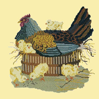 Mother Hen Needlepoint Kit Kits Elizabeth Bradley Design Butter Yellow 
