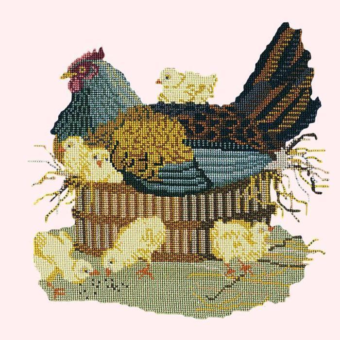 Mother Hen Needlepoint Kit Kits Elizabeth Bradley Design Cream 
