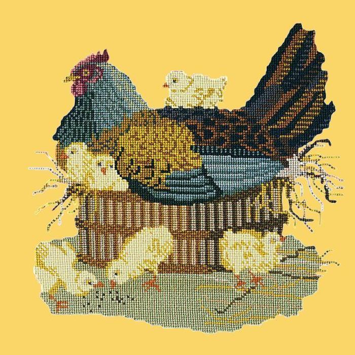 Mother Hen Needlepoint Kit Kits Elizabeth Bradley Design Sunflower Yellow 
