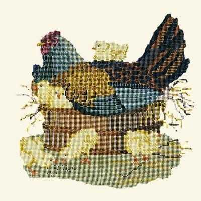 Mother Hen Needlepoint Kit Kits Elizabeth Bradley Design Winter White 

