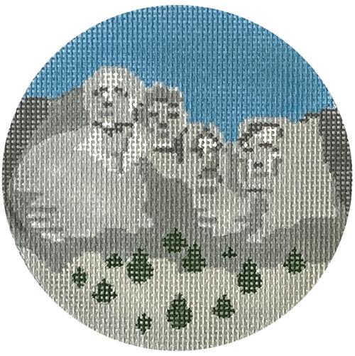 Mount Rushmore Round Painted Canvas Painted Pony Designs  - 1