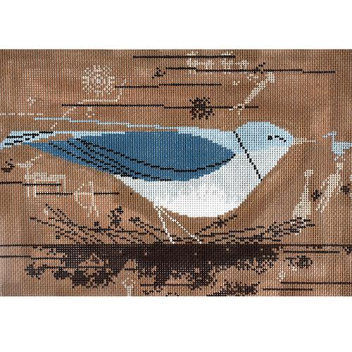 Mountain Blue Bird Painted Canvas Charley Harper  - 1