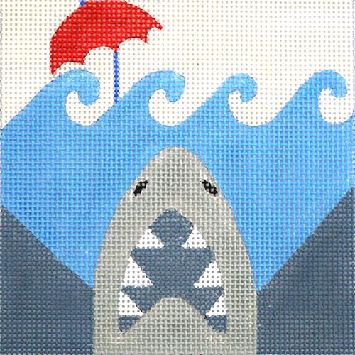 Movie Coaster   Jaws Painted Canvas Melissa Prince Designs 
