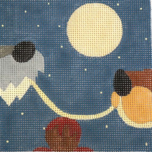 Movie Coaster   Lady and the Tramp Painted Canvas Melissa Prince Designs  - 1