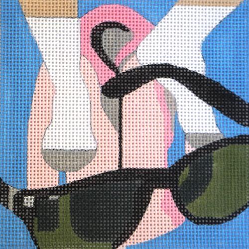Movie Coaster   Risky Business Coaster Painted Canvas Melissa Prince Designs 
