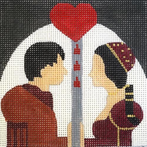 Movie Coaster   Romeo and Juliet Painted Canvas Melissa Prince Designs  - 1