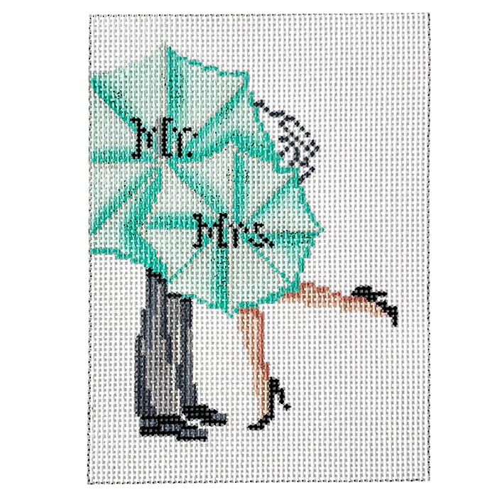 Mr and Mrs Umbrellas Painted Canvas Alice Peterson Company  - 1