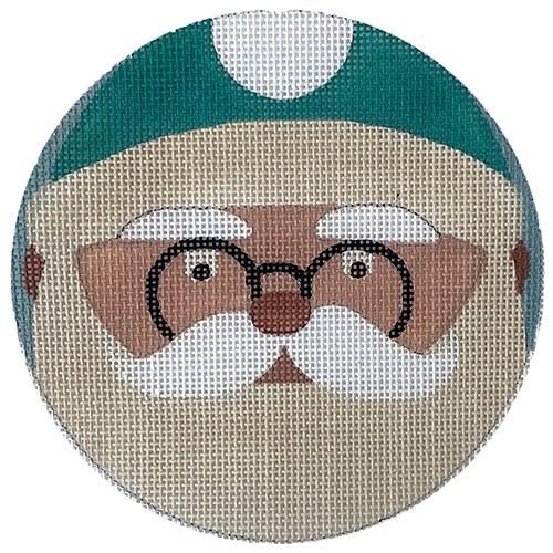 Mr Claus Green Hat Painted Canvas All About Stitching/The Collection Design 
