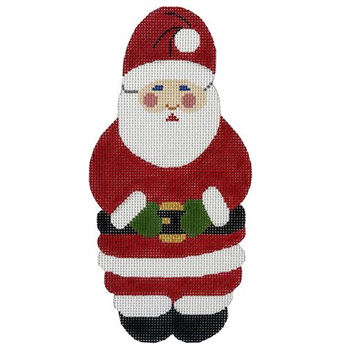 Mr. Claus Ornament (full body) Painted Canvas Silver Needle  - 1