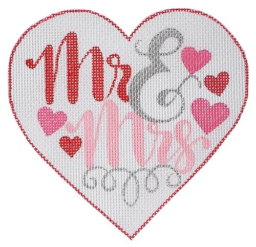 Mr. & Mrs. Heart (Pink / Red) Painted Canvas A Poore Girl Paints  - 1