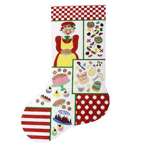 Mrs. Claus Collage Stocking Painted Canvas The Meredith Collection  - 1
