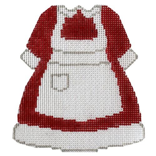 Mrs. Claus Dress Ornament Painted Canvas Walker Street Designs 
