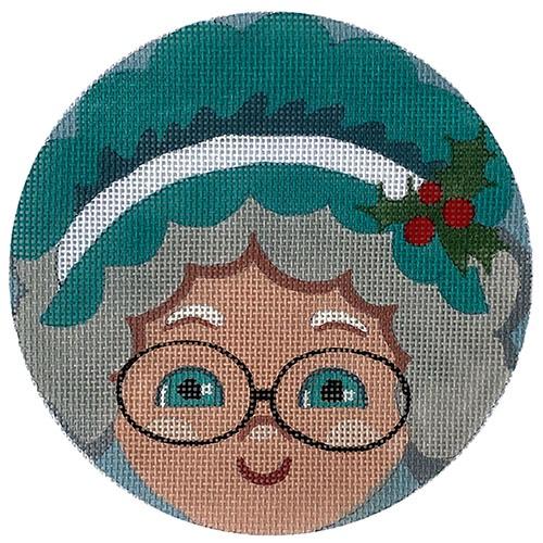 Mrs Claus Green Painted Canvas All About Stitching/The Collection Design 