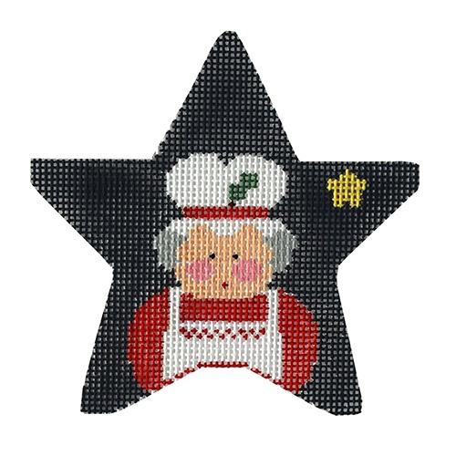 Mrs. Claus in Blue Painted Canvas Kathy Schenkel Designs 
