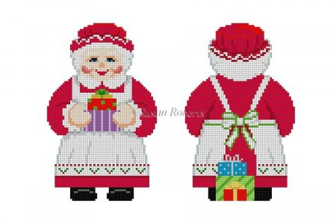 Mrs. Claus with Presents Painted Canvas Susan Roberts Needlepoint Designs, Inc. 