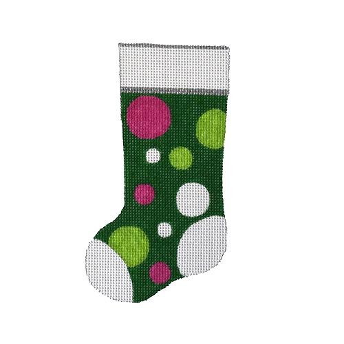 Multi Dot Mini Stocking Painted Canvas Pepperberry Designs 