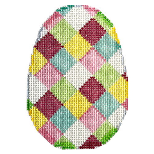 Multi Harlequin Egg Painted Canvas Associated Talents  - 1