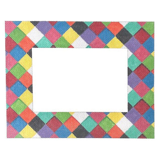 Multi Harlequin Frame Painted Canvas Associated Talents 

