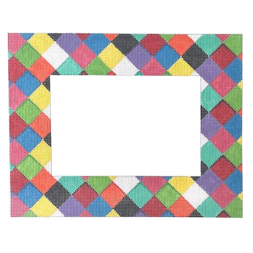 Multi Harlequin Frame Painted Canvas Associated Talents 
