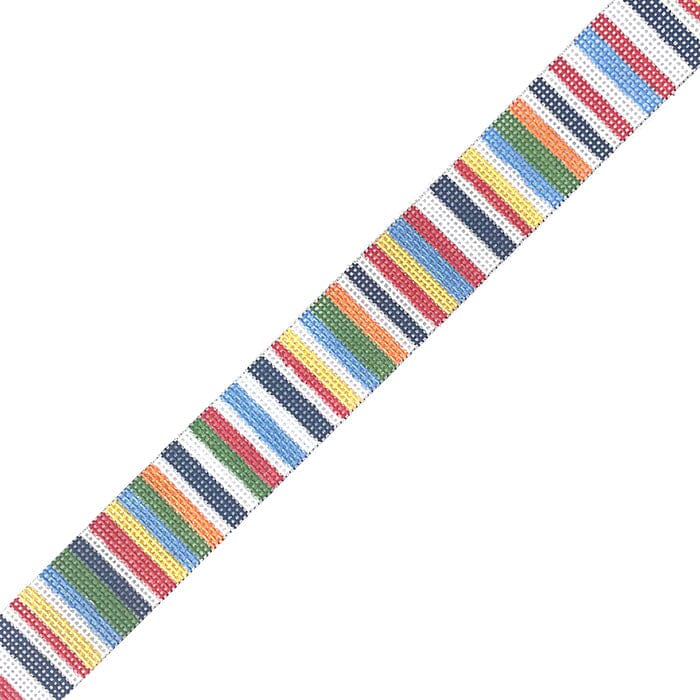 Multicolor Stripe Belt on 13 Painted Canvas Kristine Kingston 