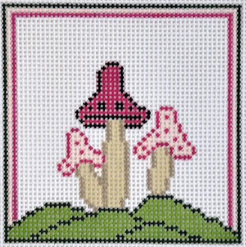 Mushroom Coaster Painted Canvas J. Child Designs  - 1