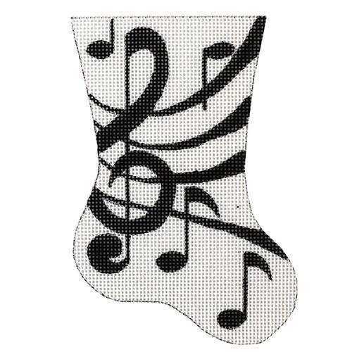 Music Mini Sock - Black Painted Canvas Raymond Crawford Designs 