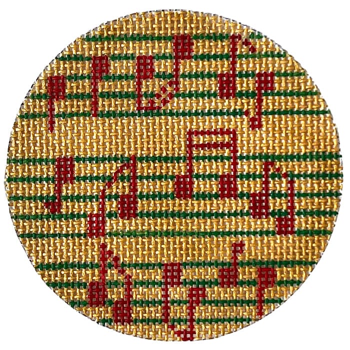 Musical Notes Ornament Painted Canvas CBK Needlepoint Collections  - 1