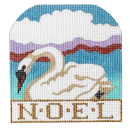 Mute Swan Noel Ornament Painted Canvas Chris Lewis Distributing 