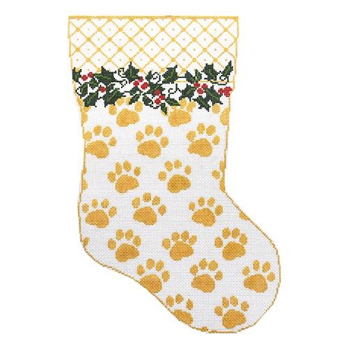 My Best Friend's Stocking   Gold Painted Canvas Whimsy & Grace - 1
