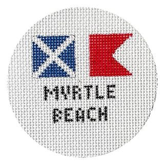Myrtle Beach Nautical Flags Ornament Painted Canvas Kristine Kingston 
