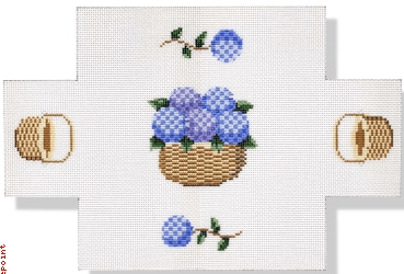 Nantucket Basket & Hydrangea Painted Canvas CBK Needlepoint Collections 