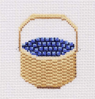 Nantucket Basket with Berries Painted Canvas CBK Needlepoint Collections  - 1