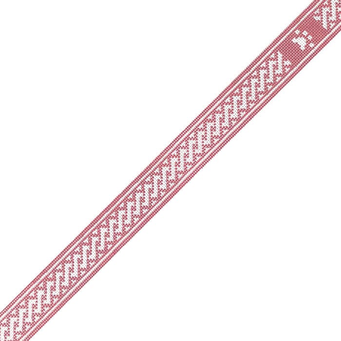Nantucket Braid Collar Large - Nantucket Red Painted Canvas Little Stitches Needleworks 