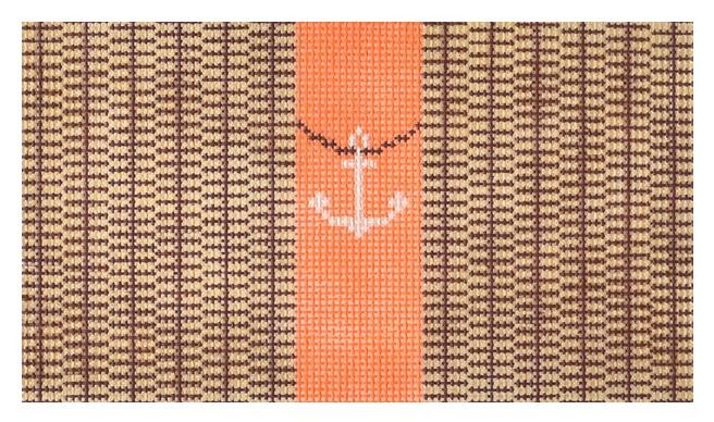 Nantucket Clutch with Anchor Painted Canvas Anne Fisher Needlepoint LLC  - 1