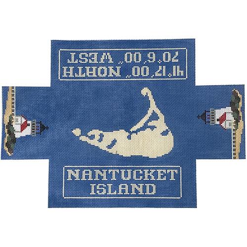 Nantucket Island Brick Cover Painted Canvas Silver Needle 
