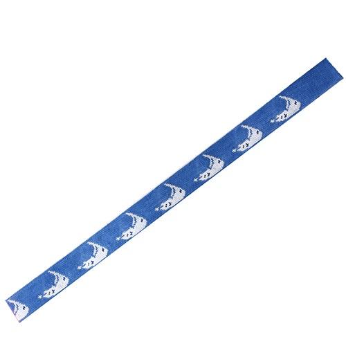 Nantucket Islands Belt - Blue Painted Canvas Silver Needle 