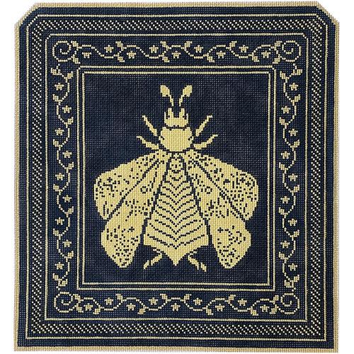 Napoleon's Bee 4 Piece Tote Bag   Navy & Yellow Painted Canvas Whimsy & Grace - 1