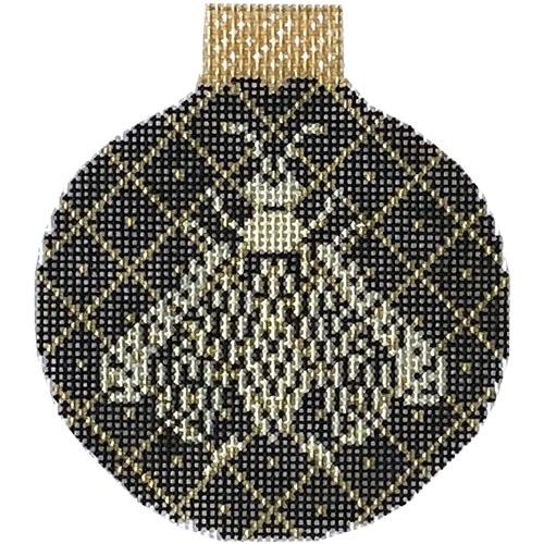 Napoleon's Bee Reflection Bauble - Black & Gold Painted Canvas Whimsy & Grace