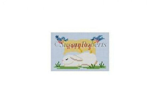 "Napping" Sleeping Bunny Sign Painted Canvas Susan Roberts Needlepoint Designs, Inc. 