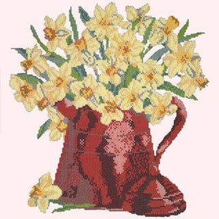 Narcissi Pot Needlepoint Kit Kits Elizabeth Bradley Design Cream 
