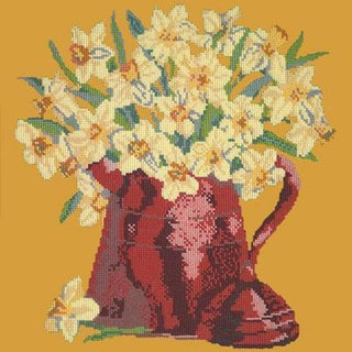 Narcissi Pot Needlepoint Kit Kits Elizabeth Bradley Design Yellow 
