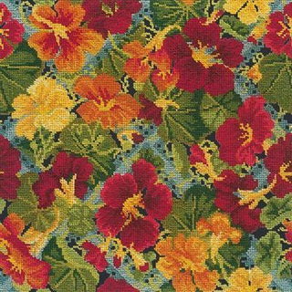 Nasturtium Needlepoint Kit Kits Elizabeth Bradley Design Black 
