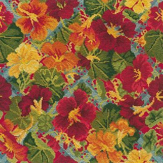 Nasturtium Needlepoint Kit Kits Elizabeth Bradley Design Bright Red 
