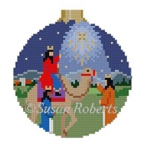 Nativity 3 Kings Ornament Painted Canvas Susan Roberts Needlepoint Designs, Inc. 